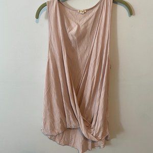 Pale pink soft drape wrap top
